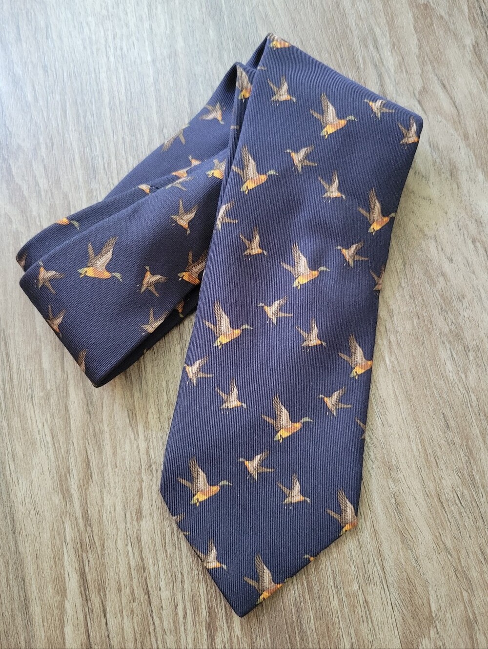 Brooks Brothers Silk Necktie Mallard Ducks Silk Made In Italy Italian Fabric